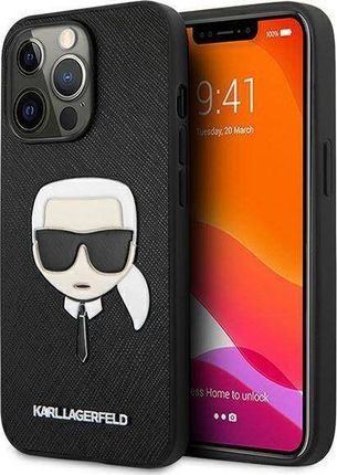 Karl Lagerfeld Etui KLHCP13LSAKHBK Apple iPhone 13 Pro czarny/black hardcase Saffiano Ikonik Karl`s Head