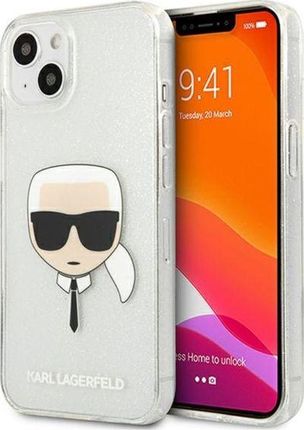 Karl Lagerfeld Etui KLHCP13SKHTUGLS Apple iPhone 13 mini srebrny/silver hardcase Glitter Karl`s Head