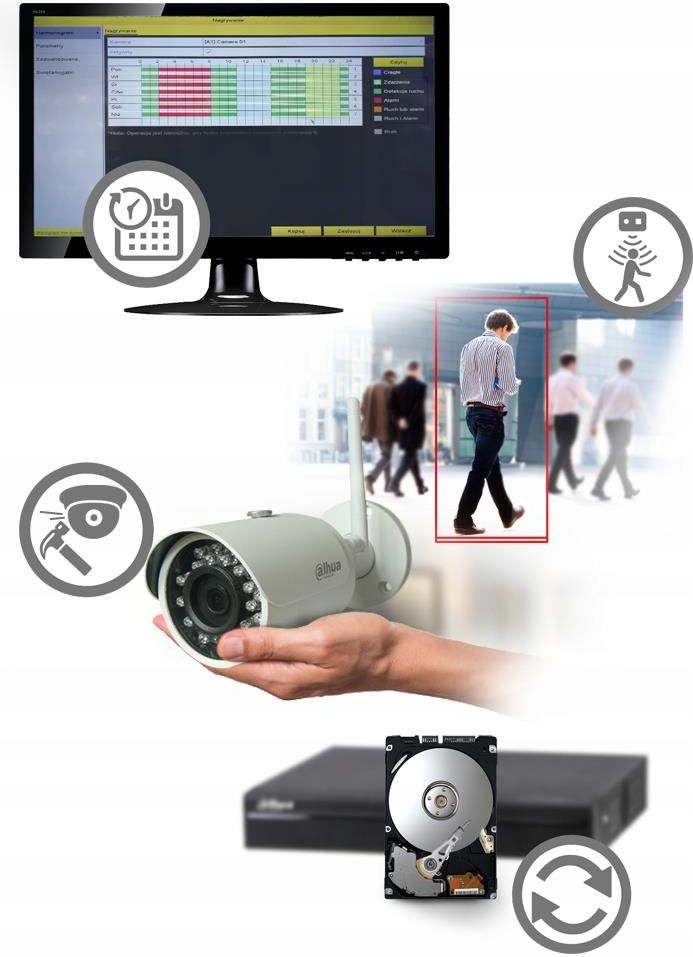 DVS ZESTAW DO MONITORINGU IP WIFI 4MPX 2 KAMERY