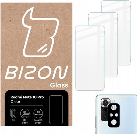 Bizon Glass Szkło do Redmi Note 10 Pro, 3 szt. + aparat,