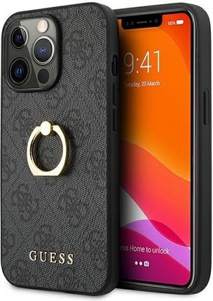Guess GUHCP13L4GMRGR iPhone 13 Pro / 6,1" szary/grey hardcase 4G with ring stand