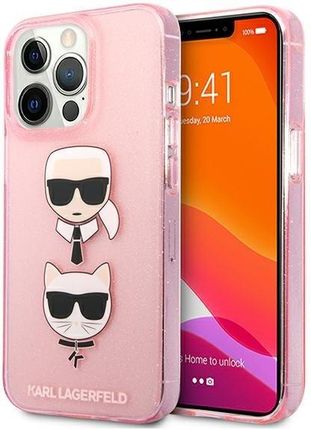 Karl Lagerfeld KLHCP13LKCTUGLP iPhone 13 Pro / 6,1" różowy/pink hardcase Glitter Karl`s & Choupette