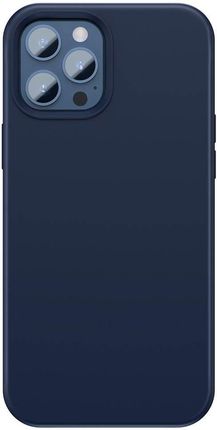 Baseus Liquid Silica Gel Magnetic Case elastyczne silikonowe etui pokrowiec iPhone 12 Pro Max niebieski (WIAPIPH67N-YC03) (kompatybilny z MagSafe)
