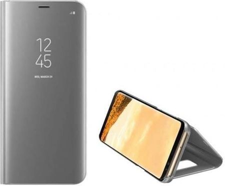 Etui Clear View Samsung A22 LTE A225 srebrny/silver