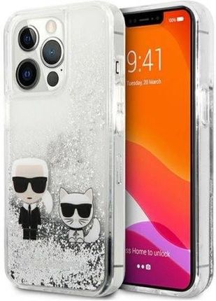 Karl Lagerfeld Hardcase Klhcp13Lgkcs Iphone 13 Pro Liquid Glitter Karl&Choupette Srebrny