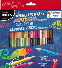 Zdjęcie Kredki Trójkątne Kidea Dwustronne 24 Sztuk 48 Kolorów - Pacanów