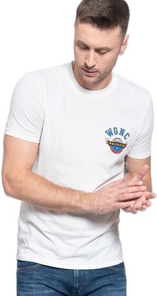 Wrangler T-Shirt Męski Ss Globe Tee Off White W7C8Fk737