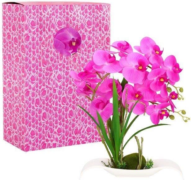 Springos Sztuczny Storczyk W Doniczce 40 Cm Różowy - zdjęcie 1 Springos Sztuczny Storczyk W Doniczce 40 Cm Różowy