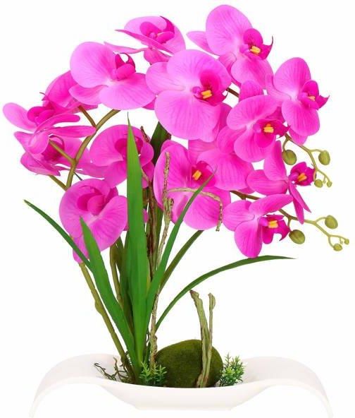 Springos Sztuczny Storczyk W Doniczce 40 Cm Różowy - zdjęcie 3 Springos Sztuczny Storczyk W Doniczce 40 Cm Różowy