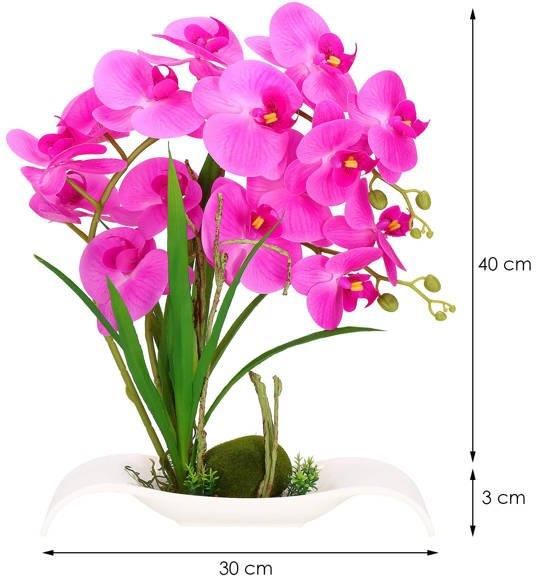 Springos Sztuczny Storczyk W Doniczce 40 Cm Różowy - zdjęcie 5 Springos Sztuczny Storczyk W Doniczce 40 Cm Różowy