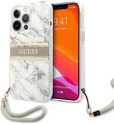 Guess GUHCP13XKMABGR iPhone 13 Pro Max 6,7" szary/grey hardcase Marble Strap Collection