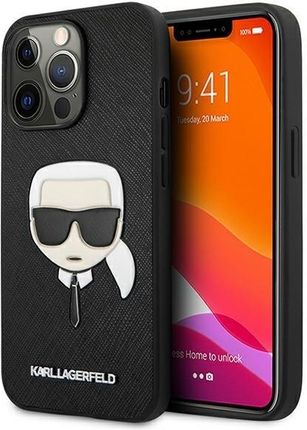 Karl Lagerfeld KLHCP13LSAKHBK iPhone 13 Pro / 6,1" czarny/black hardcase Saffiano Ikonik Karl`s Head