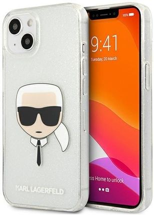 Karl Lagerfeld KLHCP13MKHTUGLS iPhone 13 6,1" srebrny/silver hardcase Glitter Karl`s Head