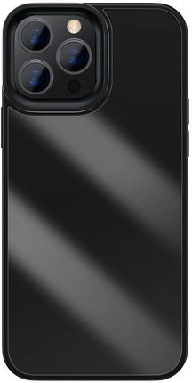 Baseus Crystal Phone Case pancerne etui do iPhone 13 Pro z żelową ramką czarny (ARJT000101)