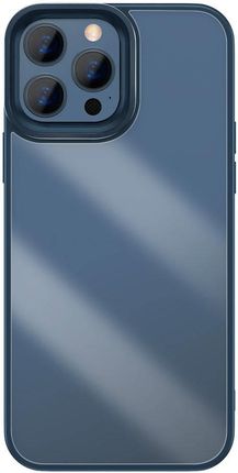 Baseus Crystal Phone Case pancerne etui do iPhone 13 Pro Max z żelową ramką niebieski (ARJT000803)