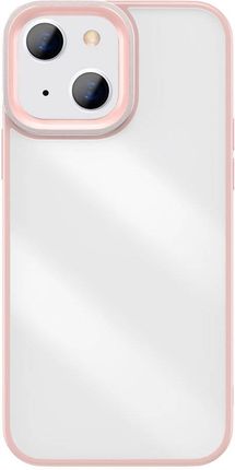 Baseus Crystal Phone Case pancerne etui do iPhone 13 z żelową ramką różowy (ARJT000904)