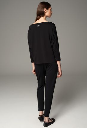 by Insomnia Koszulka oversize NANETTE T-SHIRT LONG CZARNY - zdjęcie 3