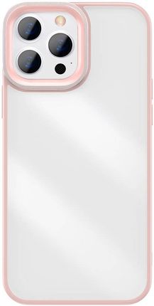 Baseus Crystal Phone Case pancerne etui do iPhone 13 Pro Max z żelową ramką różowy (ARJT001104)