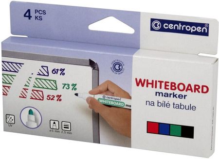 Centropen Markery Suchościeralne "Whiteboard Marker 8559" 4 Kolory