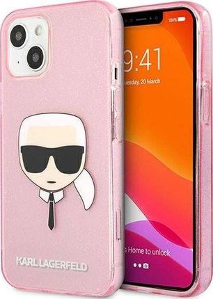 Karl Lagerfeld KLHCP13SKHTUGLP iPhone 13 mini 5,4&quot; różowy/pink hardcase Glitter Karl`s Head