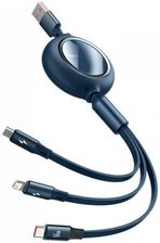 Baseus Bright Mirror One-For-Three Retractable Data Cable Usb To M+L+C 1.2M 66W Blue