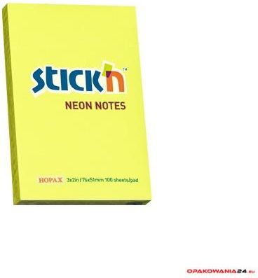 Bloczek Stick"N 76X51Mm Żółty Neon 100K 21132