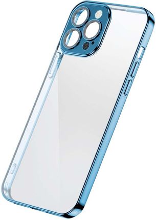 Joyroom Chery Mirror Case etui pokrowiec do iPhone 13 Pro obudowa z metaliczną ramką niebieski (JR-BP908 sea blue)