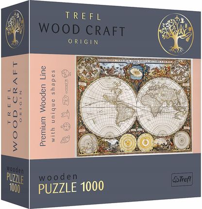 Trefl Puzzle drewniane 1000el. Antyczna mapa świata 20144