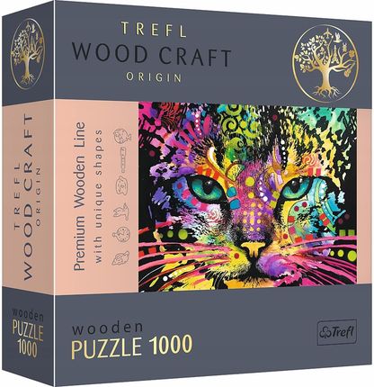 Trefl Puzzle drewniane 1000el. Kolorowy kot 20148