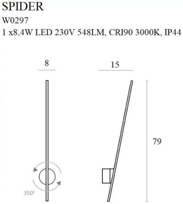 MaxLight Spider Złoty W0297