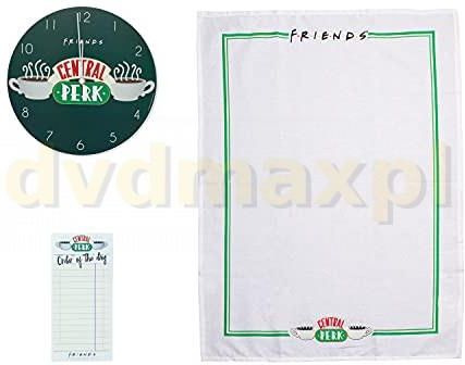 Friends Central Perk Kitchen Gift Set inl: wall clock, to-do list notebook, kitchen towel / zestaw prezentowy Przyjaciele Central Perk : zegar ścienny