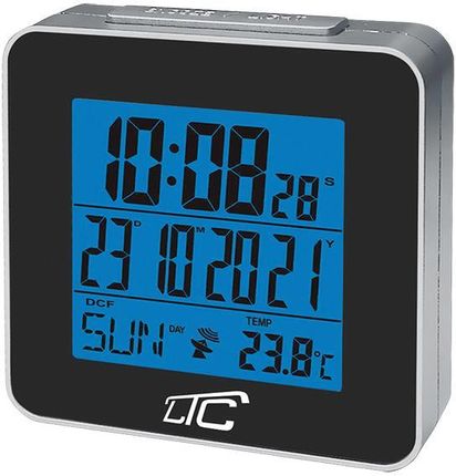 Zegar budzik z termometrem LTC sterowany radiowo - czarny