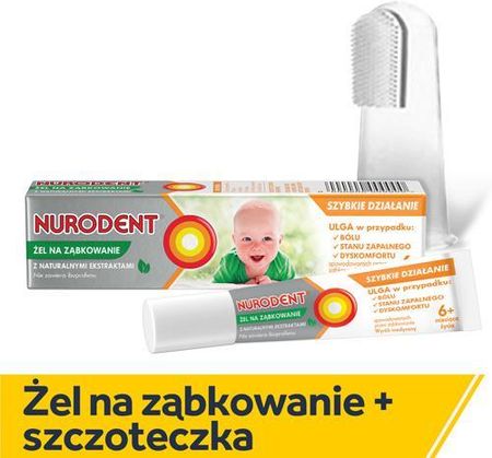 Zestaw Nurodent żel na ząbkowanie, 15ml + Enfamil Szczoteczka na palec dla niemowląt