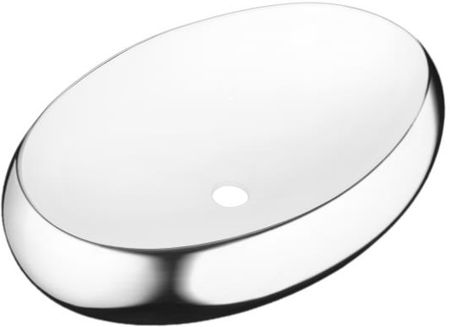 INVENA FRESCO umywalka nablatowa 59x41cm ceramiczna srebrno-biała CE-31-001-W