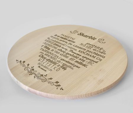 Skarbie - drewniana deska obrotowa z grawerem
