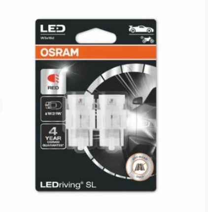 Osram Żarówki W21W Ledriving Czerwone 2 Sztuki Bez Ece 7505Drp 02B