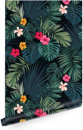 Printedwall Tapeta Dżungla Kwiaty Liście T01604