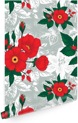 Printedwall Tapeta Kwiaty Orientalne Wyraziste T0356