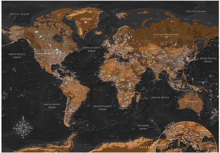Deconest Fototapeta Świat: Stylowa Mapa 150x105