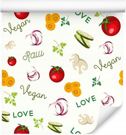 Muralo Tapeta Do Kuchni Vegan Kolorowe Warzywa Dekor 3D