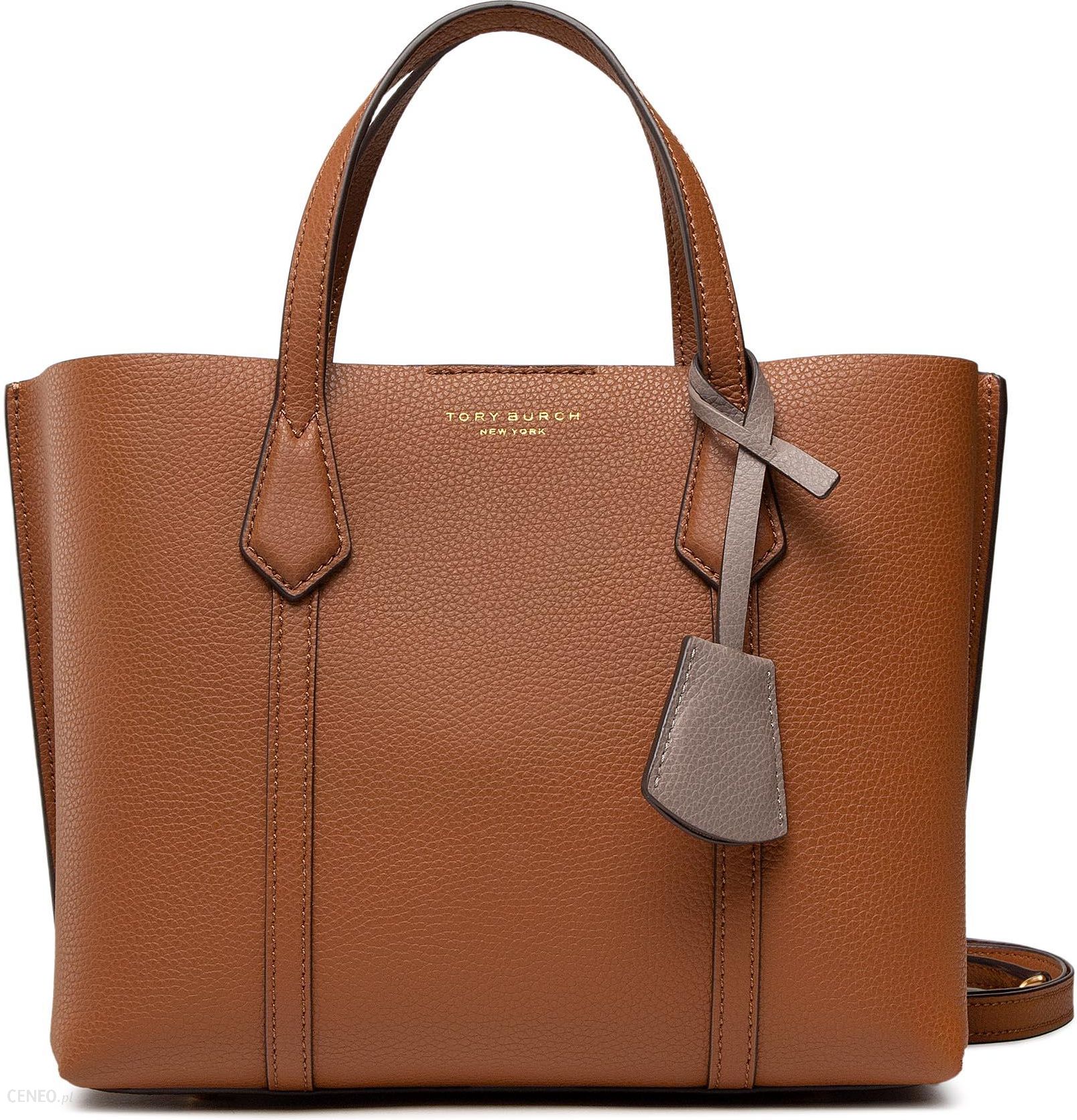 Tory Burch Torebka - Perry Small Triple-Compartment Tote 81928 Light Umber  905 - Ceny i opinie 