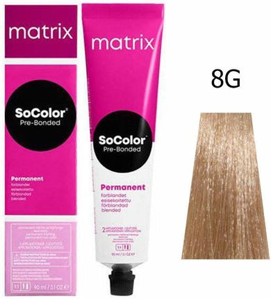 Matrix SoColor Farba do włosów PreBonded 8G Jasny blond złoty, trwała koloryzacja 90ml