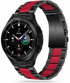Tech-Protect Bransoleta Stainless do Galaxy Watch 4 Czarno-czerwony
