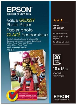 Epson Value Glossy Photo Paper 183 g/m2 - 10x15, 20 arkuszy C13S400037