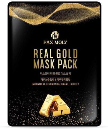 PAX MOLY Real Gold Mask Pack Nawilżająco-ujędrniająca maska w płachcie ze złotymi ekstraktami i mleczkiem pszczelim 25ml