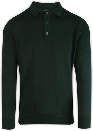 Sweter Zielony Z Kołnierzykiem Góra Rozpinana Na Guziki Jednokolorowy Em Men 039 S 