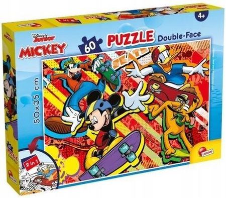 Lisciani Puzzle Dwustronne 60El. Myszka Miki I Przyjaciele