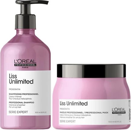 L'Oreal Professionnel Loreal Liss Unlimited Zestaw wygładzający do włosów: szampon 500ml + maska