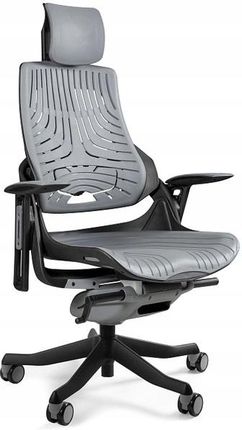 Unique Fotel Wau Czarny Elastomer Obrotowy Biurowy Design