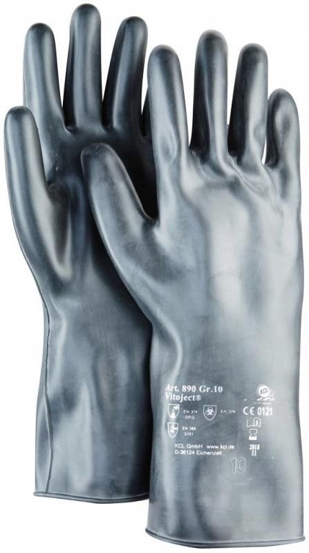 Honeywell Vitoject 890 Chemikalienschutzhandschuh – Gr. 8, 350 Mm, Schwarz (EN 388, EN 374)